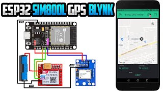 ESP32 SIM800L Blynk  GSM GPRS Based GPS Tracker [upl. by Nwahsav]