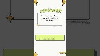 How to Add an Element to a List in Python 🤔 programming python quiztime [upl. by Serafine]