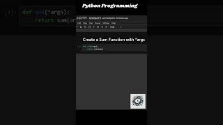 Sum function in Python using args [upl. by Timmons]