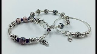 Beaded Wire Bangle Tutorial [upl. by Atnamas]