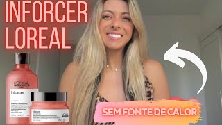 RESENHA LOREAL INFORCER 🌺 shampoo e máscara sem fonte de calor no cabelo fino e loiro [upl. by Anilem]