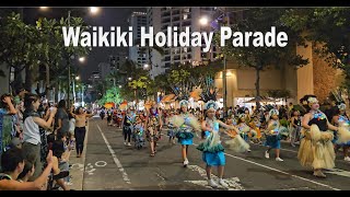 4K Waikiki Holiday Parade 2023 on Kalakaua Ave Honolulu Oahu Hawaii [upl. by Enitsed959]