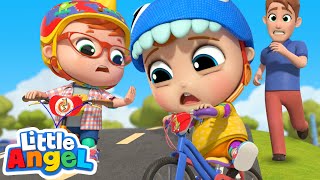 Learn To Ride A Bike  Playing Safely  Little Angel Kids Songs [upl. by Oloap877]