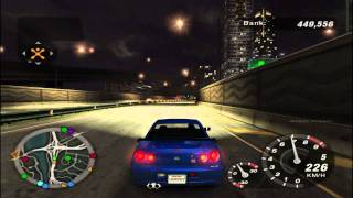 Need for Speed Underground 2  Nissan Skyline R34 stock sound [upl. by Nollie244]