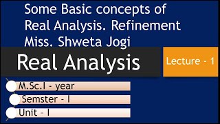 Lect 01 Real Analysis MSc I Mathematics Riemann Stieltjes integral Miss Shweta Jogi [upl. by Forland]