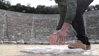 Epidavros theatre acoustics  stamping and clapping hands [upl. by Soane524]