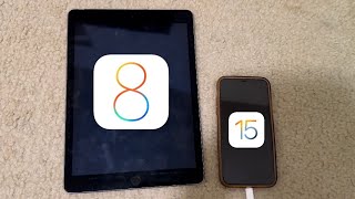 iPad Air 2 iOS 8 vs iPhone XS iOS 15  bootup and speed test [upl. by Nylaret]