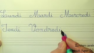 Ecriture cursive française cp ce1 ce2  apprendre à écrire les jours [upl. by Maurizio288]