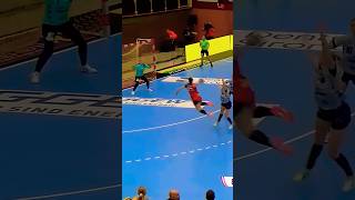 Best shot and save handball 🤾‍♂️handballhandballhighlightsbestofhandballhandballplayertrending [upl. by Nowtna61]