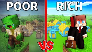 Mikey and JJ Left POOR vs RICH Village in Minecraft Maizen [upl. by Kared549]