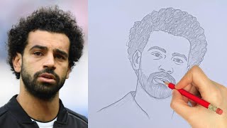 Easy Tutorial How to Draw Mohamed Salah from Start to Finish sapaharartstudio [upl. by Peugia]