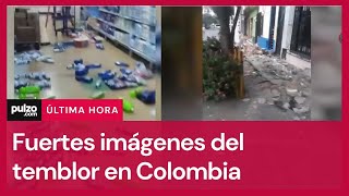 Así se sintió el temblor en Colombia  magnitud de 56  Pulzo [upl. by Munt]