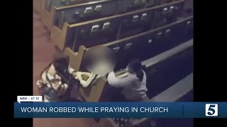 78yearold woman robbed while praying in Clarksville church [upl. by Atsirt642]