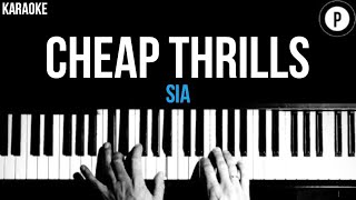 Sia  Cheap Thrills Solo Version Karaoke SLOWER Piano Acoustic Instrumental Cover Lyrics [upl. by Akirea]