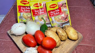 Como preparar SOPA MAGGI con VERDURAS 100 Salvadoreña  Con pocos INGREDIENTES RECETA ORIGINAL [upl. by Oderfodog]