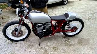 1973 Honda cb500 cafe cold start up [upl. by Assirolc]