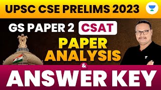 UPSC CSE Prelims 2023  GS Paper 2 CSAT Complete Paper Analysis amp Answer Key  SSM SIR IIT DELHI [upl. by Honebein]