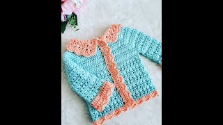 Sweterek na szydełku 06 miesięcy Part12  Crochet sueter for baby 06 months [upl. by Silma]