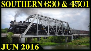 Southern 630 amp 4501 Doubleheading to Summerville June 2016 [upl. by Nerrawed116]