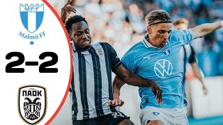 Malmö Vs PAOK 22 All Goals Results Extended Highlights [upl. by Yv]