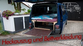 Heckauszug und Sidepannels unterm Bett  VW T4  BullyCamper [upl. by Ennovart]