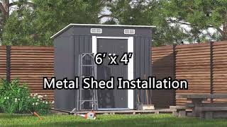 How to Assemble Jaxpety 4 x 6 ft Metal Yard Tool Shed Outdoor Storage Shed （Animation） HG61X0561 [upl. by Jeffery160]