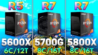 Ryzen 5 5600X vs Ryzen 7 5700G vs Ryzen 7 5800X  PC Gameplay Benchmark Tested [upl. by Dnomra]