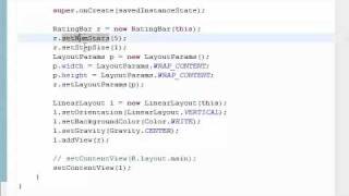 Chapter 62  LinearLayout RatingBar amp LayoutParams [upl. by Norval871]