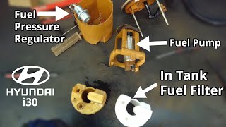 Hyundai In Tank Fuel Filter Replacement  Step By Step DIY [upl. by Clift]