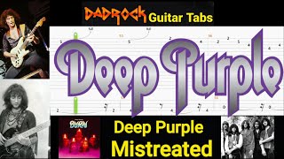 Mistreated  Deep Purple  Guitar  Bass TABS Lesson [upl. by Anyehs]