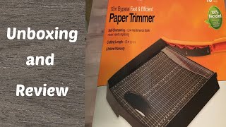 Fiskars Recycled 12 inch ByPass Paper Trimmer Review and unboxing Guillotine Type Trimmer [upl. by Llednav]