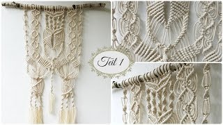 Makramee Wandbehang Teil 1  DIY  Macrame Wall hanging eng sub [upl. by Adiol]