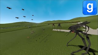 Combine Units VS War Of The Worlds Tripods Epic NPC Battle Garrys Mod [upl. by Hcurob795]