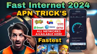 FAST INTERNET Tricks  Apn Setting 2024  Smart amp Tnt Tricks [upl. by Oiramrej]