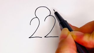 How to Draw Bird from Numbers 22 Very Easy [upl. by Lazar729]