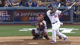 Puig takes pitch launches homer gets heated [upl. by Yt]