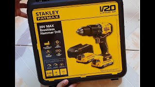 Stanley FATMAX SBD715 Cordless Brushless Hammer Drill 20V UNBOXING [upl. by Pagas]