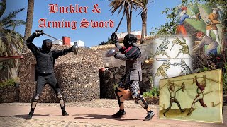 Historical Fencing BUCKLER amp ARMING SWORD [upl. by Rasla256]