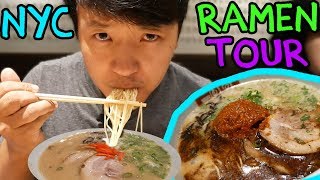 BEST Ramen Noodles in New York New York City Ramen Tour Part 1 [upl. by Zanas]