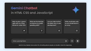 Build A Google Gemini Chatbot in HTML CSS amp JavaScript  Chatbot Like ChatGPT and Gemini [upl. by Annirtak31]