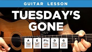 🎸 quotTuesdays Gonequot acoustic guitar lesson w chords Lynyrd Skynyrd [upl. by Corotto]