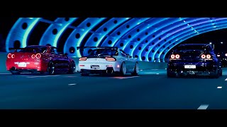 Midnight Run R34 GTR FD RX7 Evo and more  Zhiyun Crane 3 Lab  4K [upl. by Kcirred]