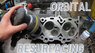 How to Resurface a cylinder head at home with an Orbital sander [upl. by Layap]