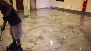 Creative Metallic Epoxy Installation  Metallic Epoxy Floor [upl. by Nauht899]