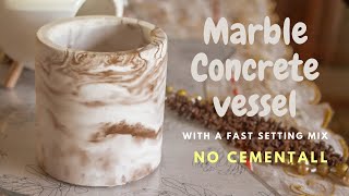 DIY Marble concrete candle vessel with fast setting mix  No CementAll [upl. by Chastity]