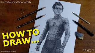 How To Draw SpiderMan for Beginners Tom Holland in the Marvel Movies [upl. by Hilde]