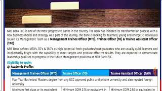 NRB Bank Job 2024 MTO TO and TAO Officer [upl. by Nirot]