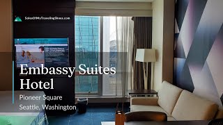 Embassy Suites Pioneer Square  Hotel Room Tour  Seattle Washington [upl. by Dimo]