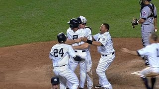 Hear four different broadcasts of the Yankees win [upl. by Llirrehs]