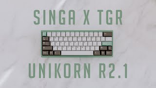 Singa x TGR Unikorn R21  Everglide V3 Aqua King Linear Switches  Alu Plate  ASMR Sound Test [upl. by Ehc]